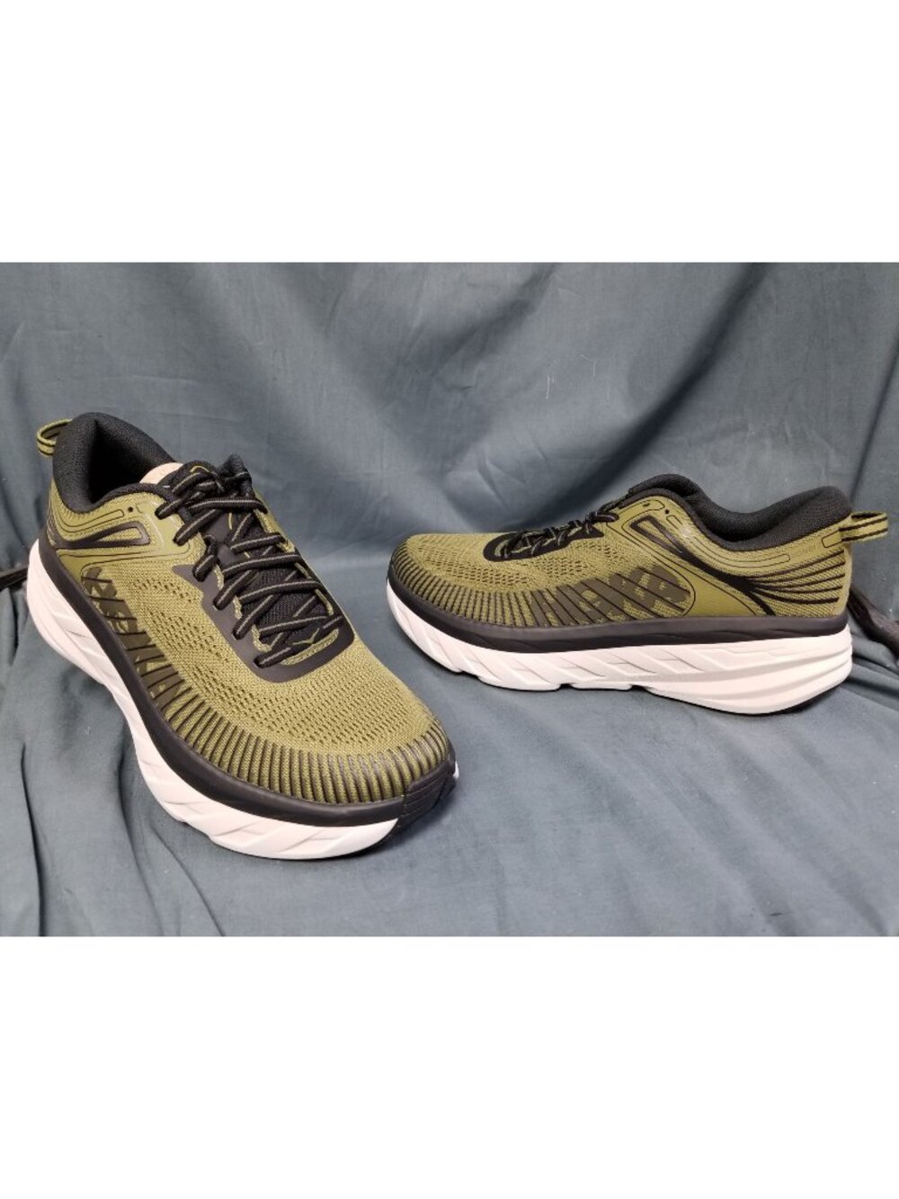 Hoka One One Bondi 7 Sneakers Mesh Wild Rye Black Men's Size 8 NEW NO BOX!